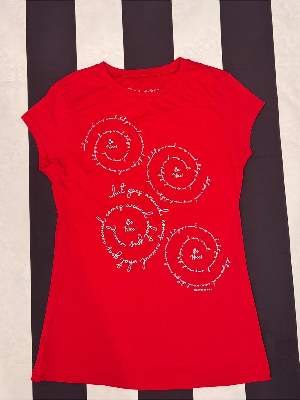 Splash Red Graphic Tee with White Logo